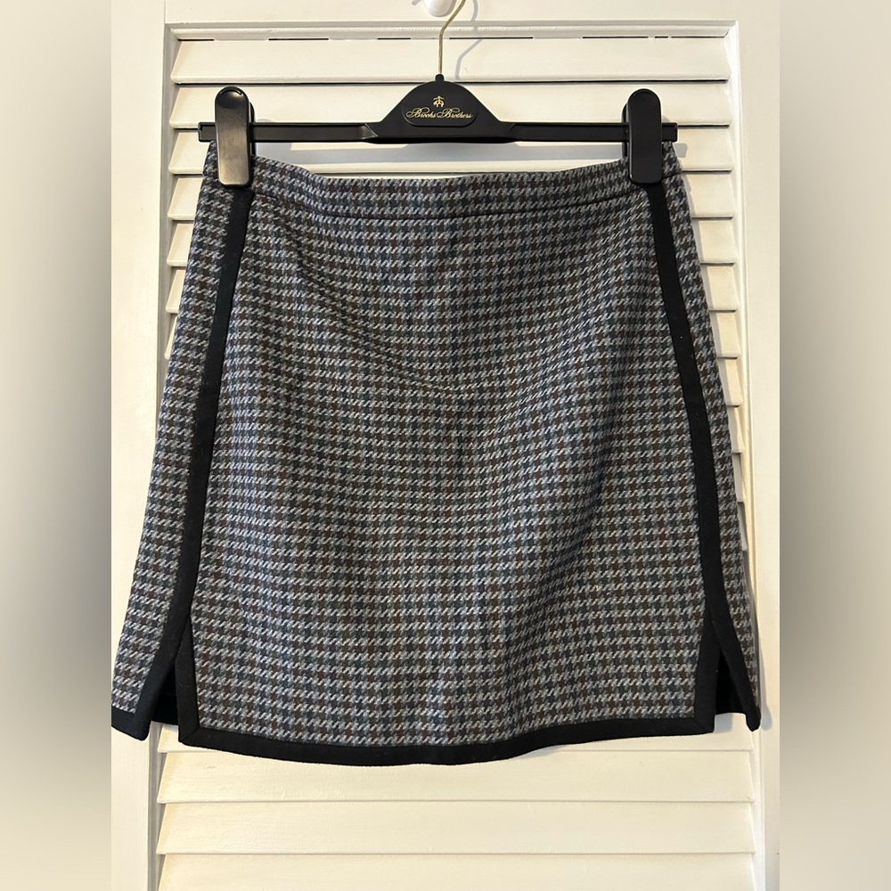 J. Crew Blue & Gray Houndstooth Mini - Size 4